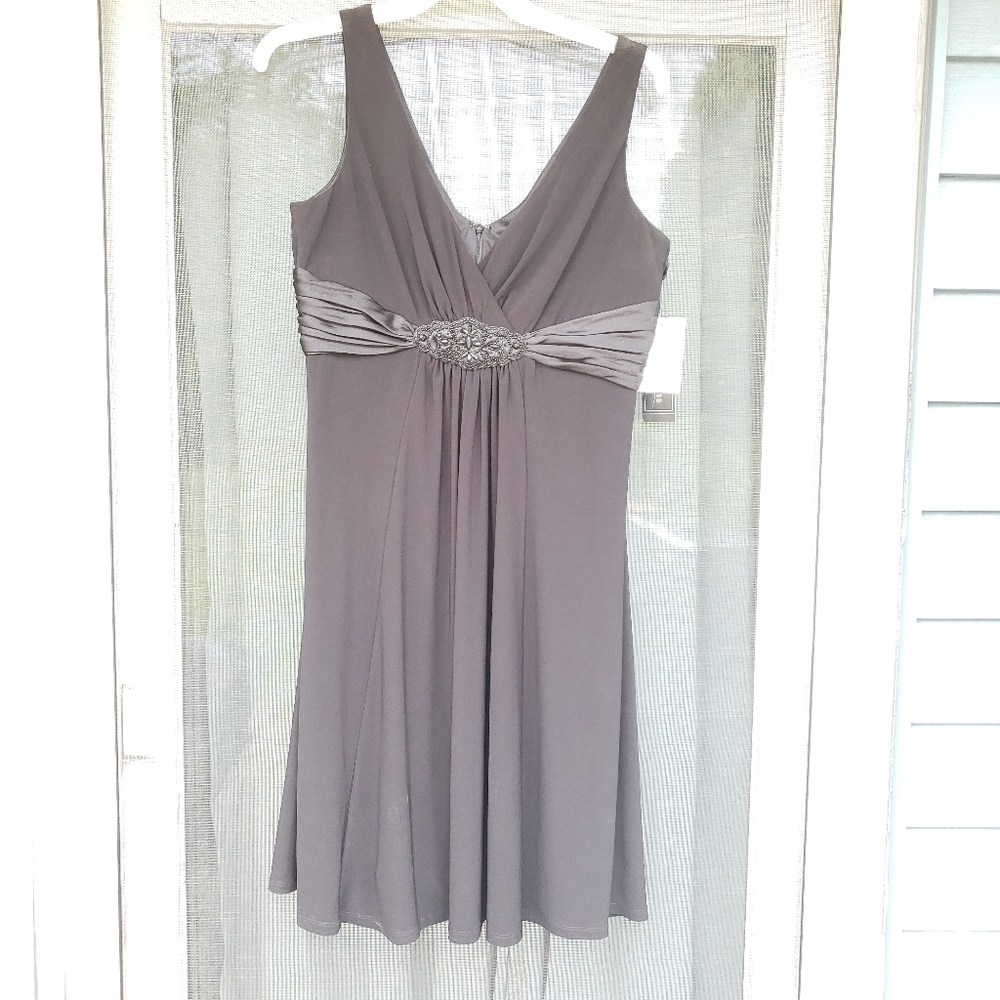 NWT Jones New York Black Beaded Dress 12 evening cocktail